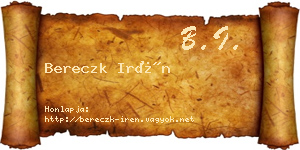 Bereczk Irén névjegykártya