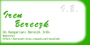 iren bereczk business card